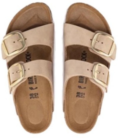 Birkenstock Arizona Big Buckle Nubuck Leather 1024064 Narrow Fit Sandcastle Sandals