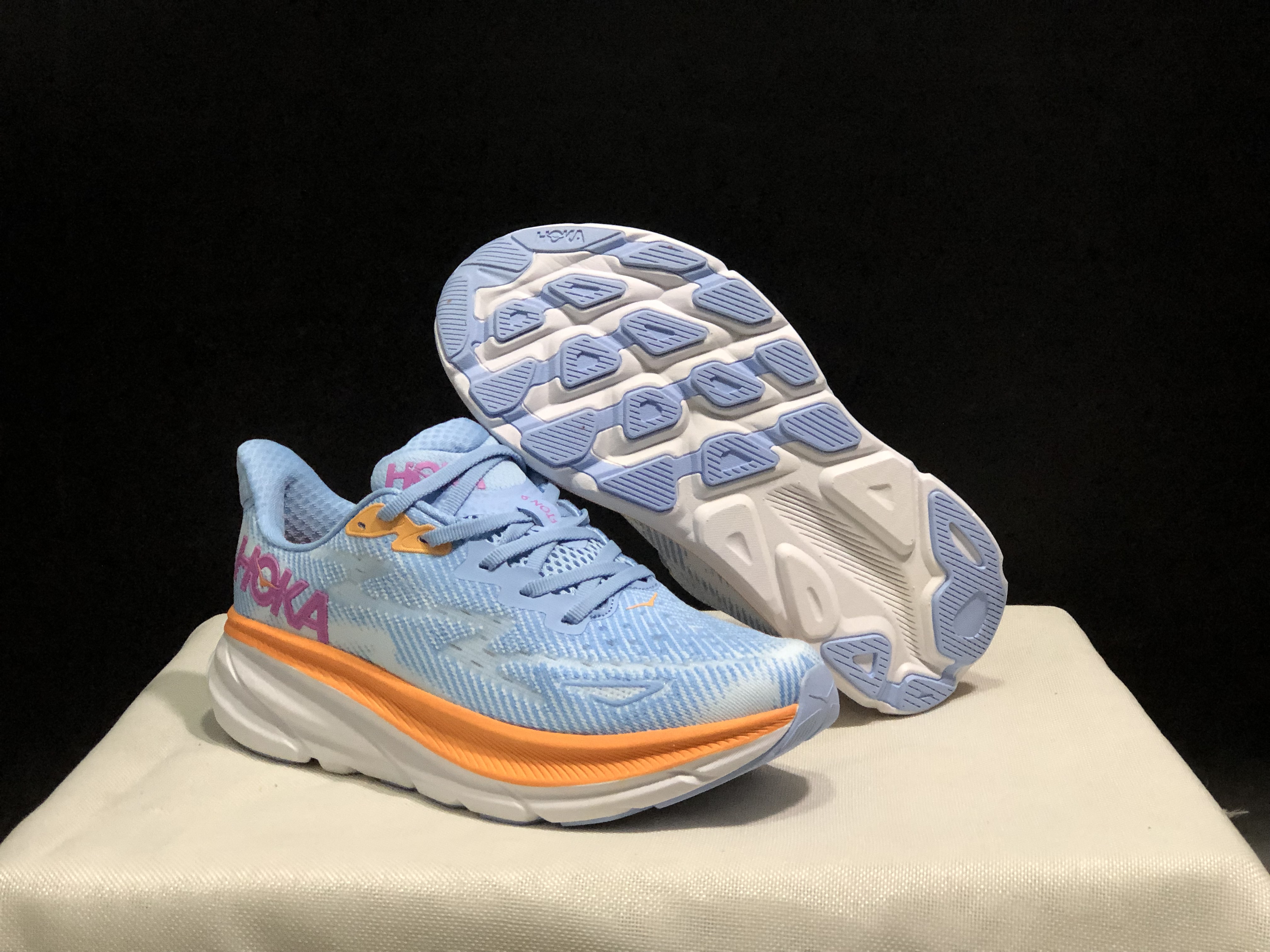 Hoka One One Clifton 9 Light Blue Running Shoes Athletic Shoes Sneakers