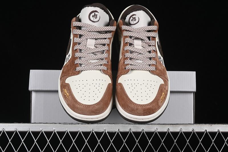 Nike Air Jordan 1 Low Black Myth Game White Brown Sneakers