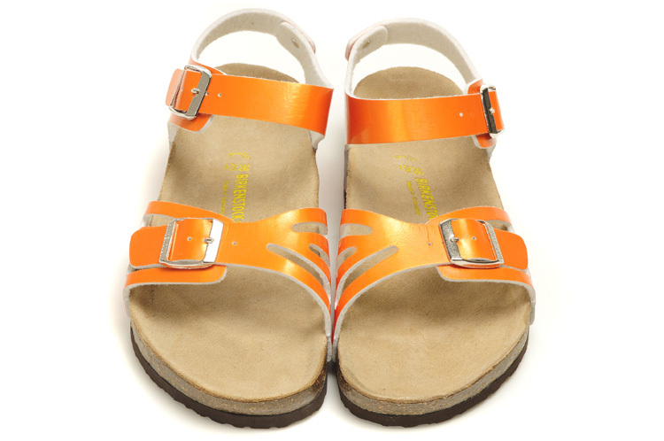 Birkenstock Single Button Orange Butterfly Matte Leather Sandals