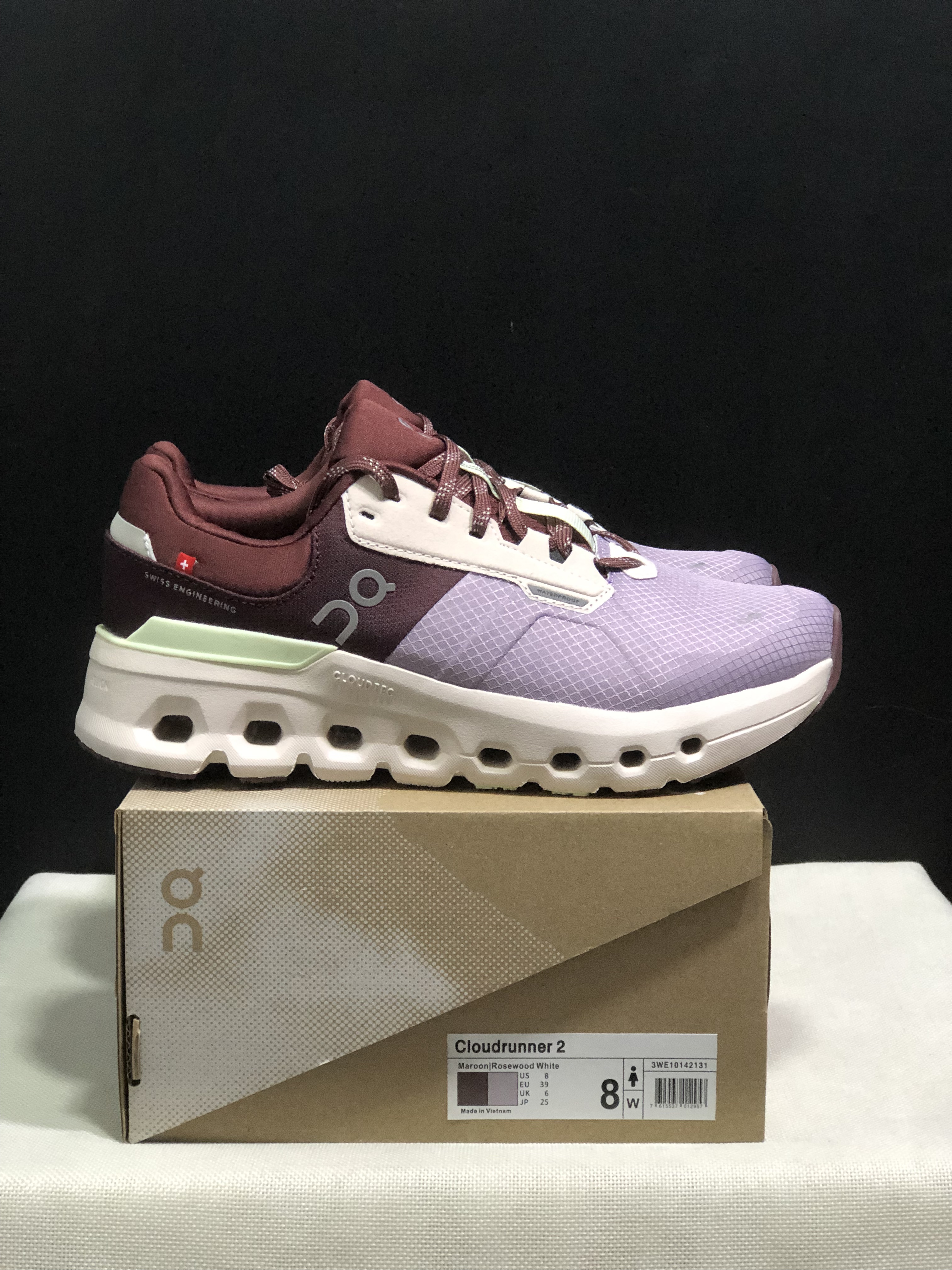 On Running Cloudrunner 2 Mesh Breathable Running Shoes Maroon/Rosewood White