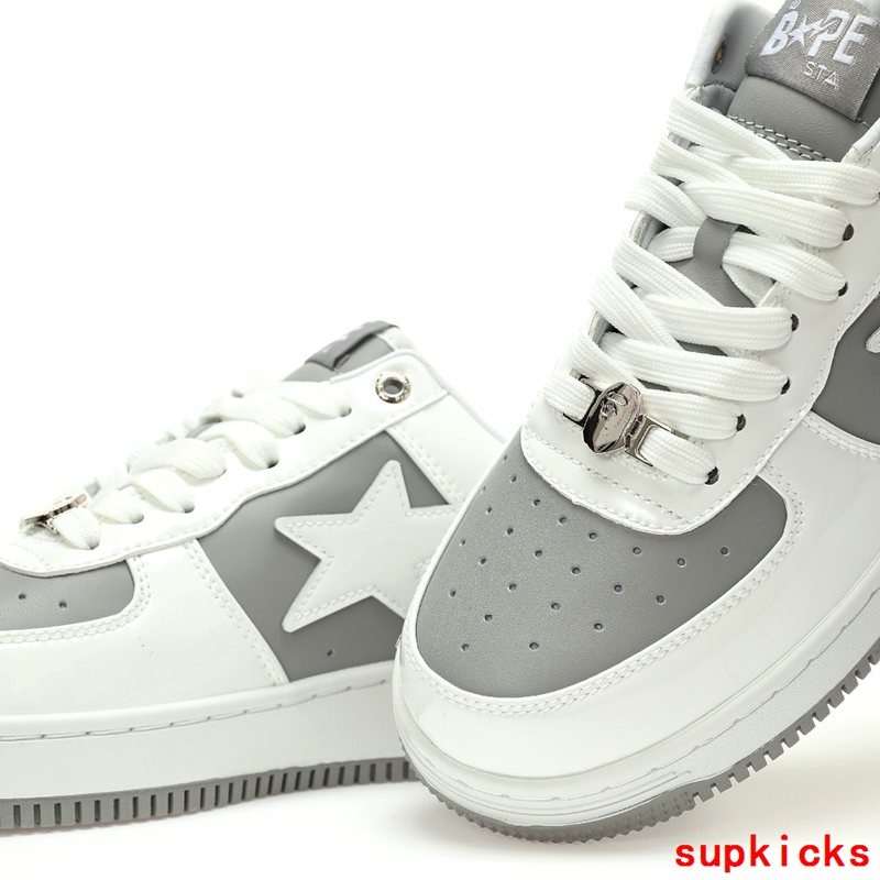 A Bathing Ape Bape Sta Sk8 Low White Gray