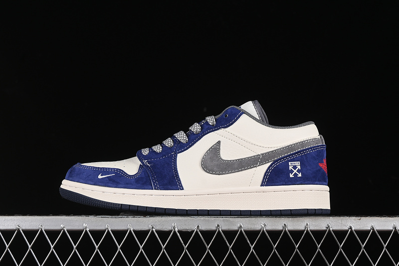Nike Air Jordan 1 Low Off-White White Blue Grey Sneakers