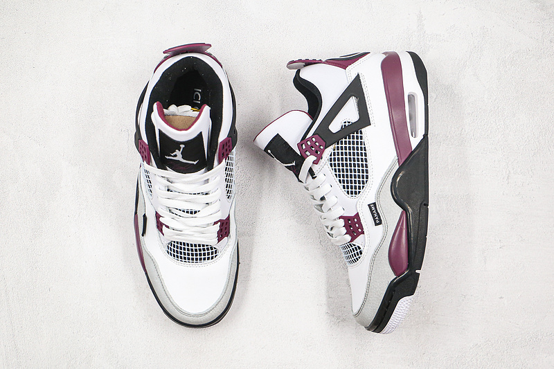 Nike Air Jordan 4 Retro x Paris Saint-Germain Bordeaux 2020 White Purple Sneakers