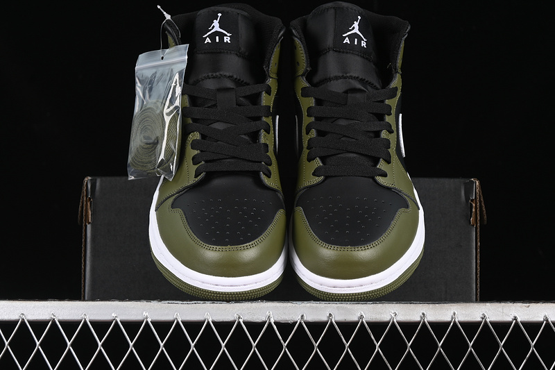 Nike Air Jordan 1 Mid Black Green Sneakers