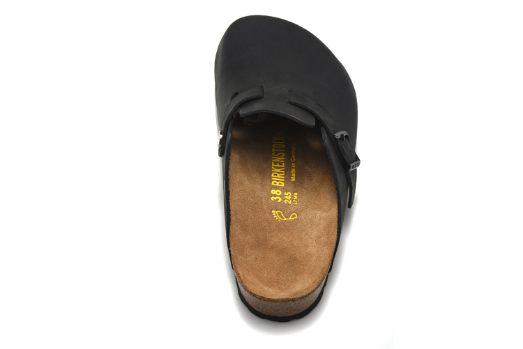 Birkenstock Black Matte Leather Clog Shoes