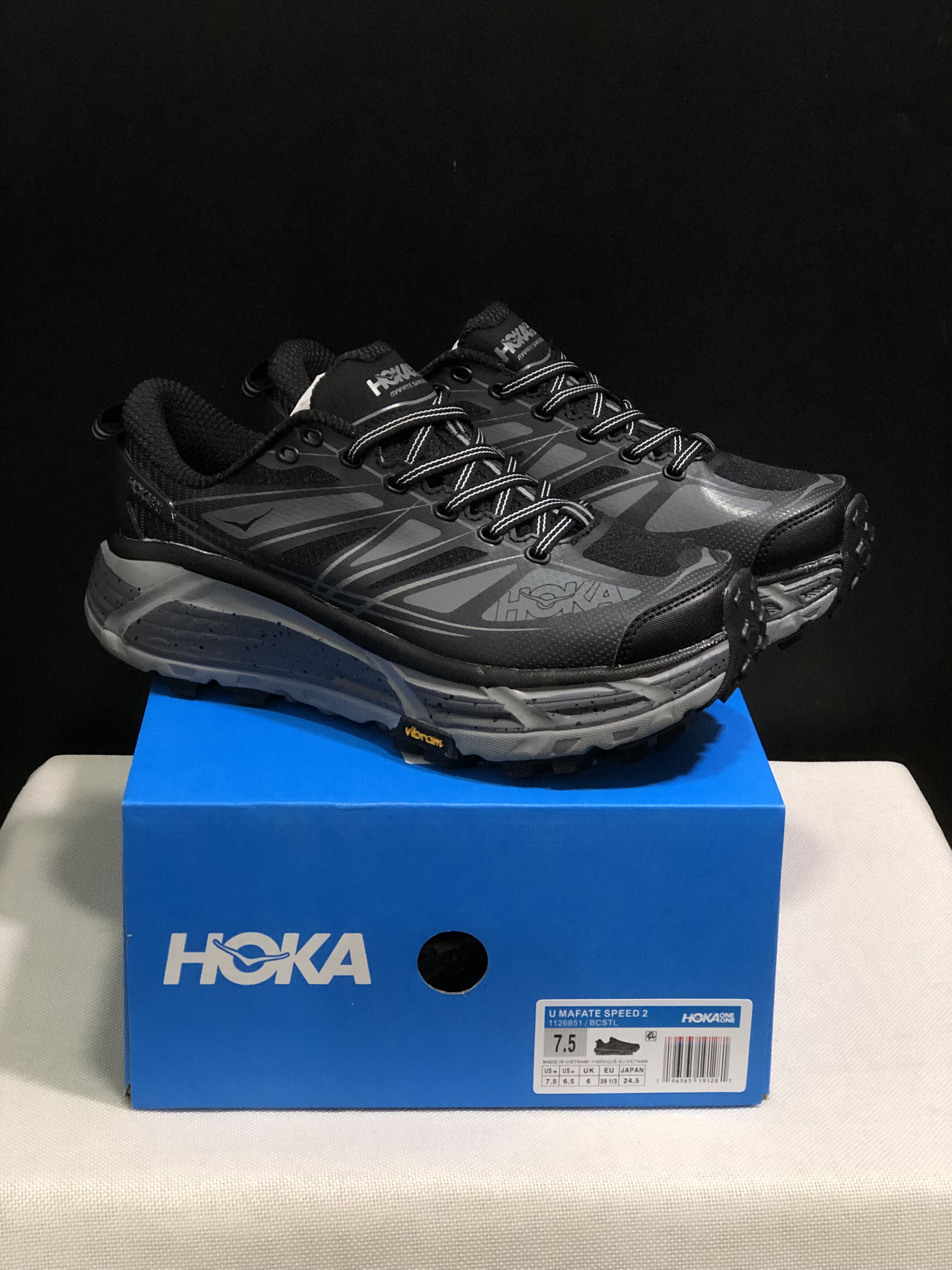 Hoka One One Mafate Speed 2 Mountain Anti-slip Running Shoes Sneakers Black