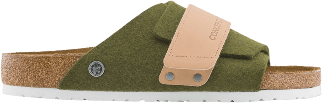 Concepts Birkenstock Kyoto Olive Green Felt 1027493 Fashion Slippers