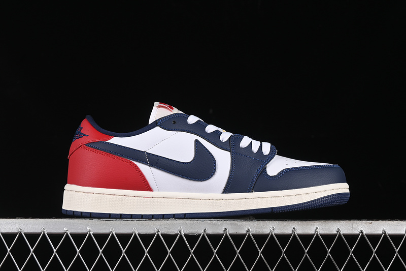 Nike Air Jordan 1 Low OG Howard University White Red Midnight Navy Sneakers