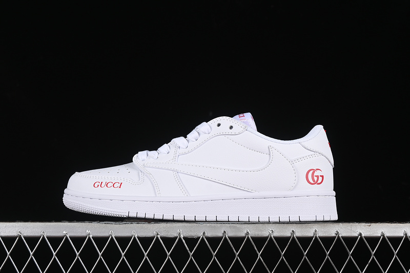 Nike Air Jordan 1 Low GUCCI Travis Scott Fragment Design White Sneakers
