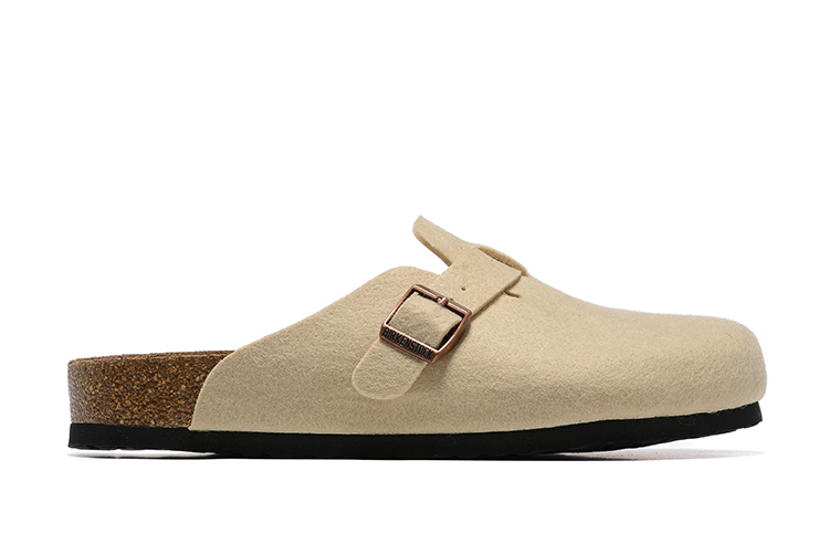 Birkenstock Cream Suede Clog Shoes