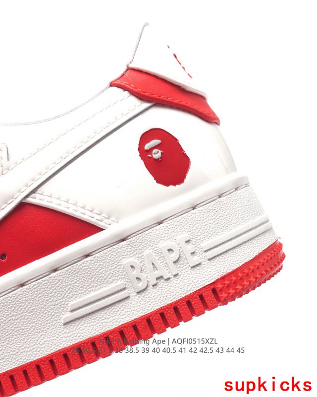 A Bathing Ape Bape Sta Low White Red