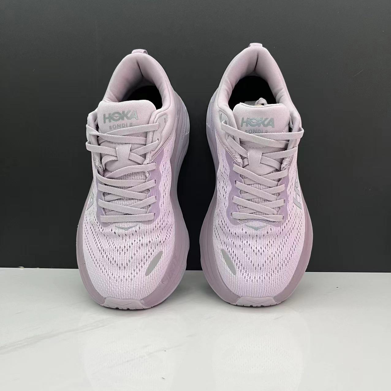 Hoka One One Bondi 8 Breathable Low-top Running Shoes Sneakers Light Pink