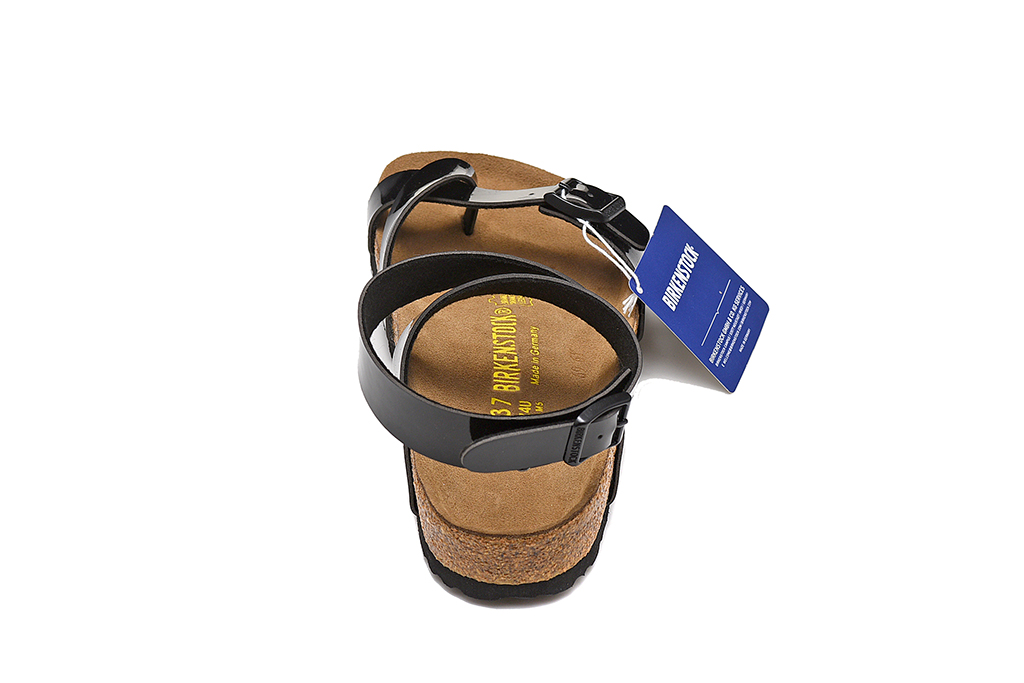 Birkenstock Single Button Black Ringfinger Patent Leather Sandals