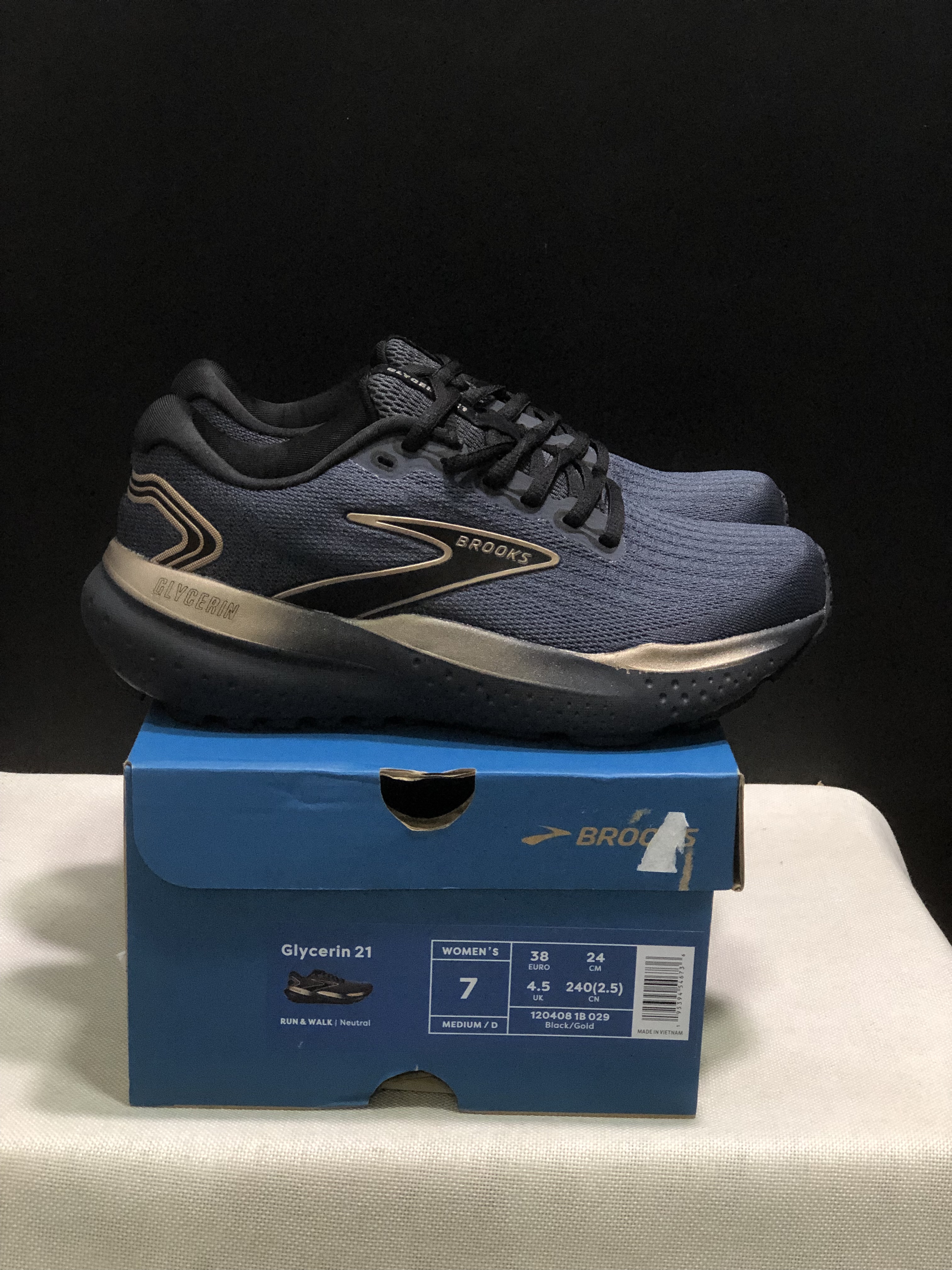 Brooks Glycerin 21 Low-top Casual Running Shoes Black/Gold