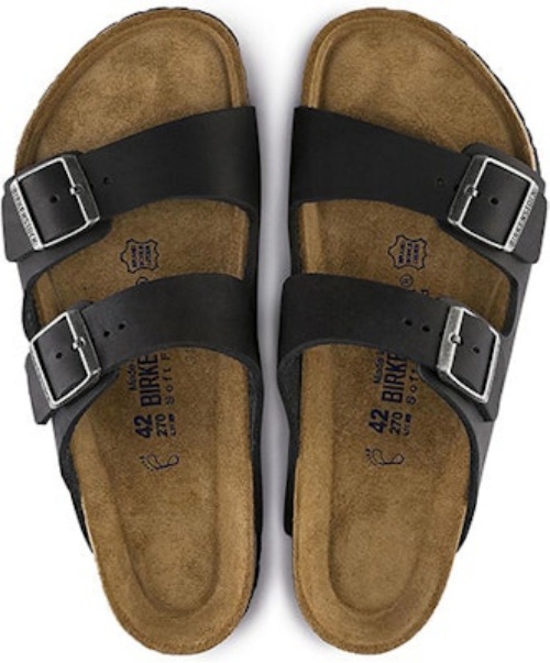 Birkenstock Arizona Oiled Nubuck Leather 752483 Narrow Fit Black Sandals