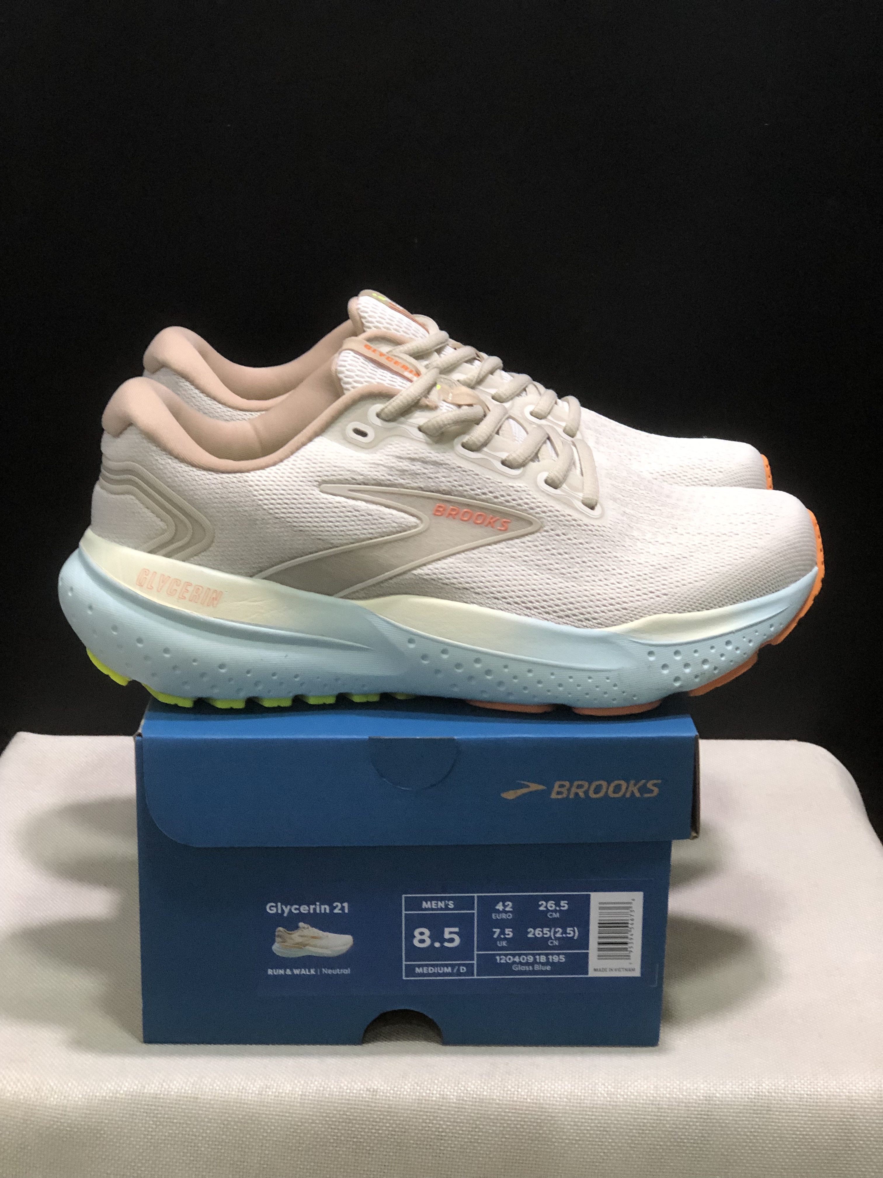 Brooks Glycerin 21 Low-top Casual Running Shoes Glass Blue