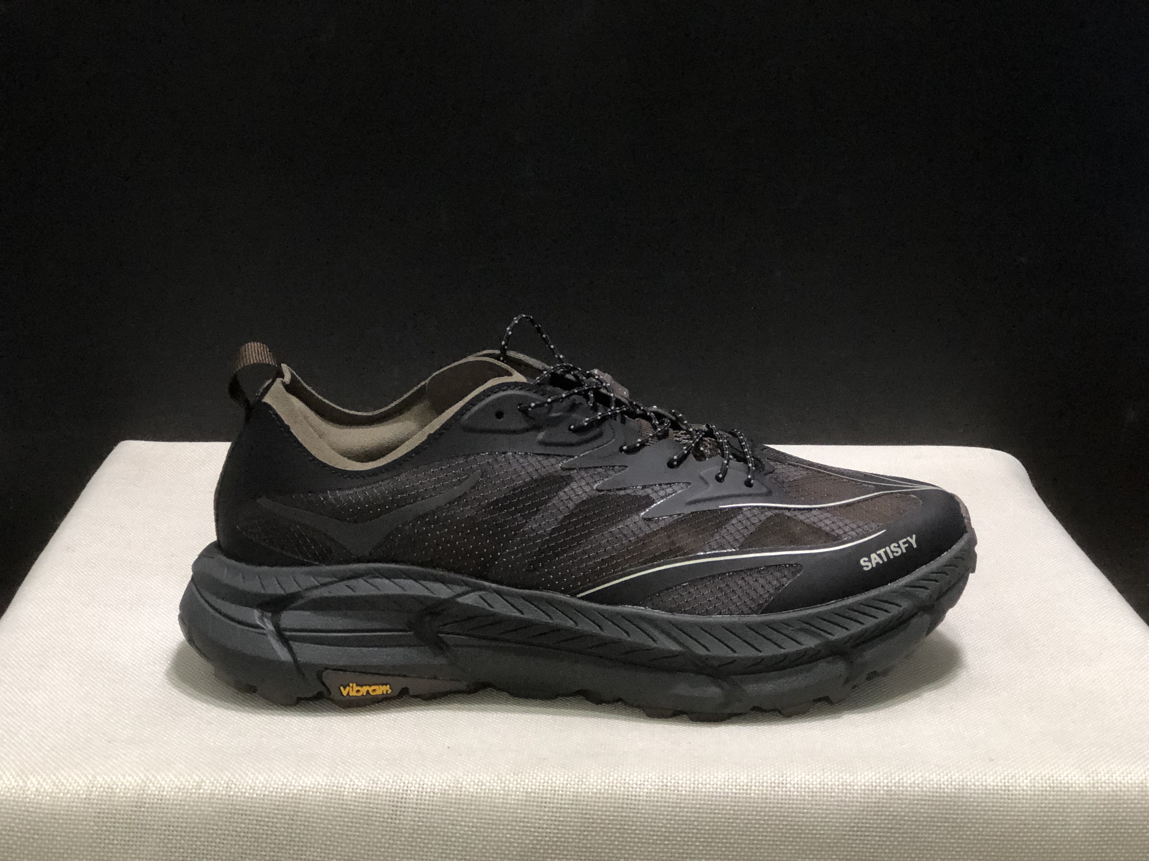 Hoka One One Satisfy x Mafate Speed 4 Breathable Fashion Running Shoes Sneakers Black