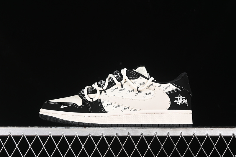 Nike Air Jordan 1 Low Travis Scott Fragment Design OG SP Black Beige Sneakers