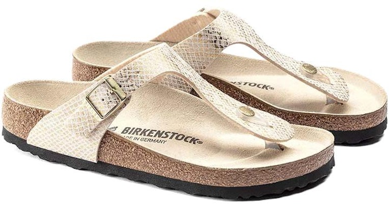 Birkenstock Gizeh Gold Python Upper Leather 1018665 Fashion Slippers