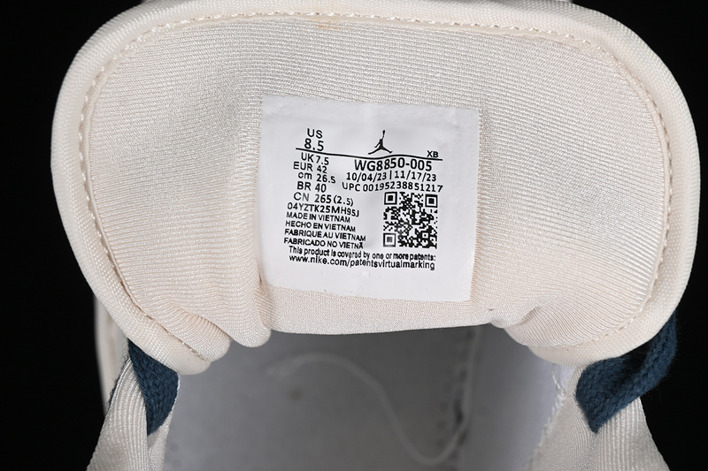 Nike Air Jordan 1 Low LV Blue Sole White Sneakers