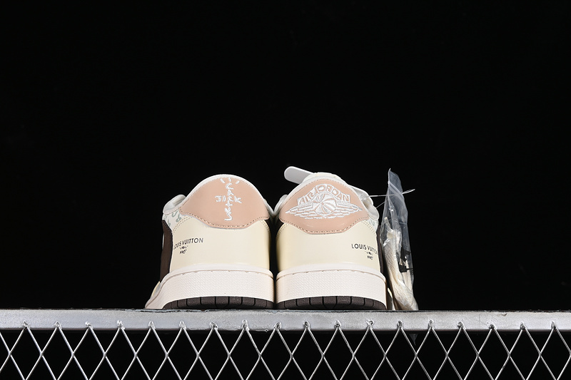 Nike Air Jordan 1 Low OG SP Travis Scott Fragment Design LV Rice Brown Yellow White Sneakers