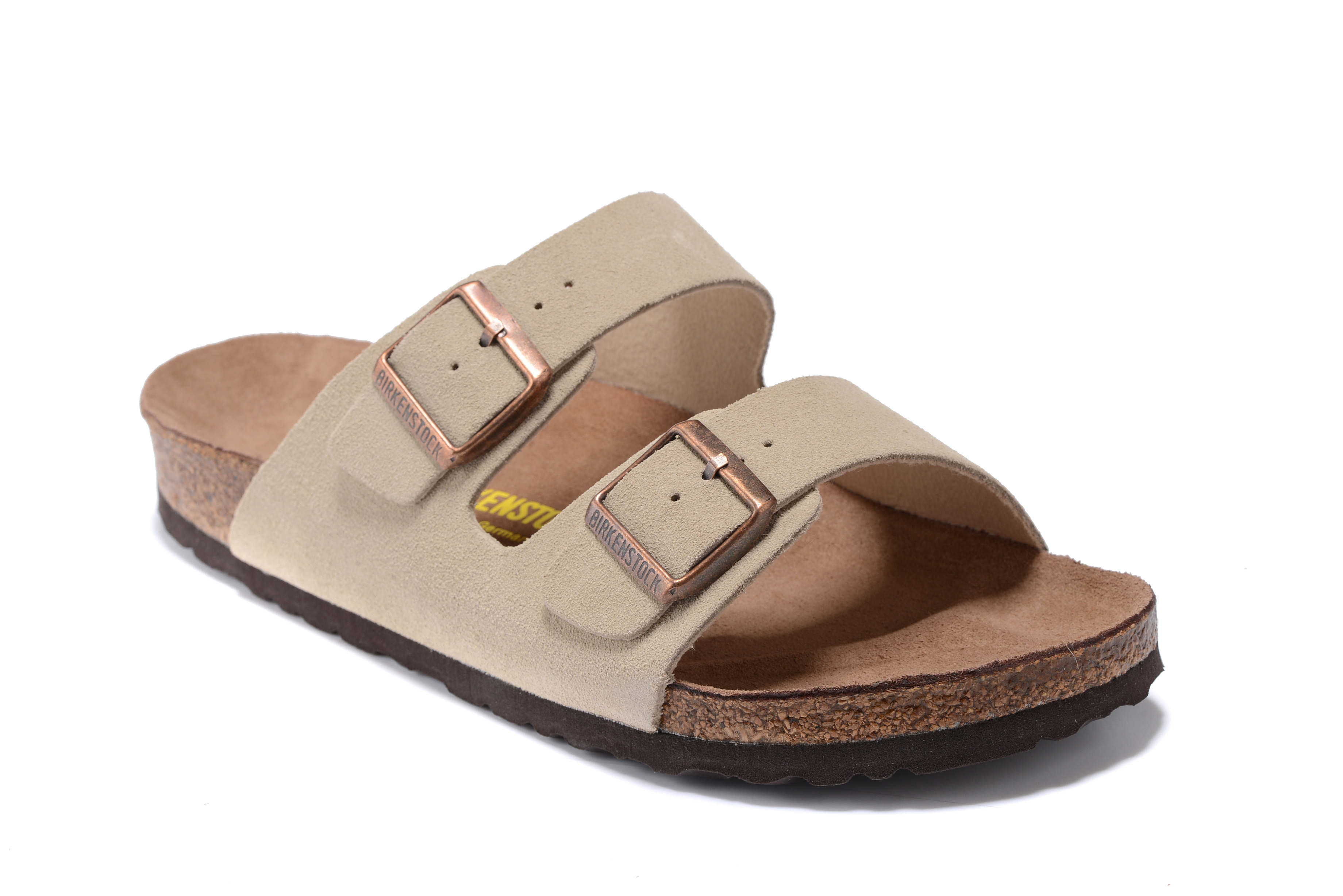 Birkenstock Arizona Cream Double Buckle Leather Sandals