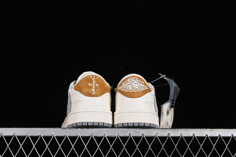 Nike Air Jordan 1 Low OG SP Travis Scott Fragment Design LV White Grey Sneakers