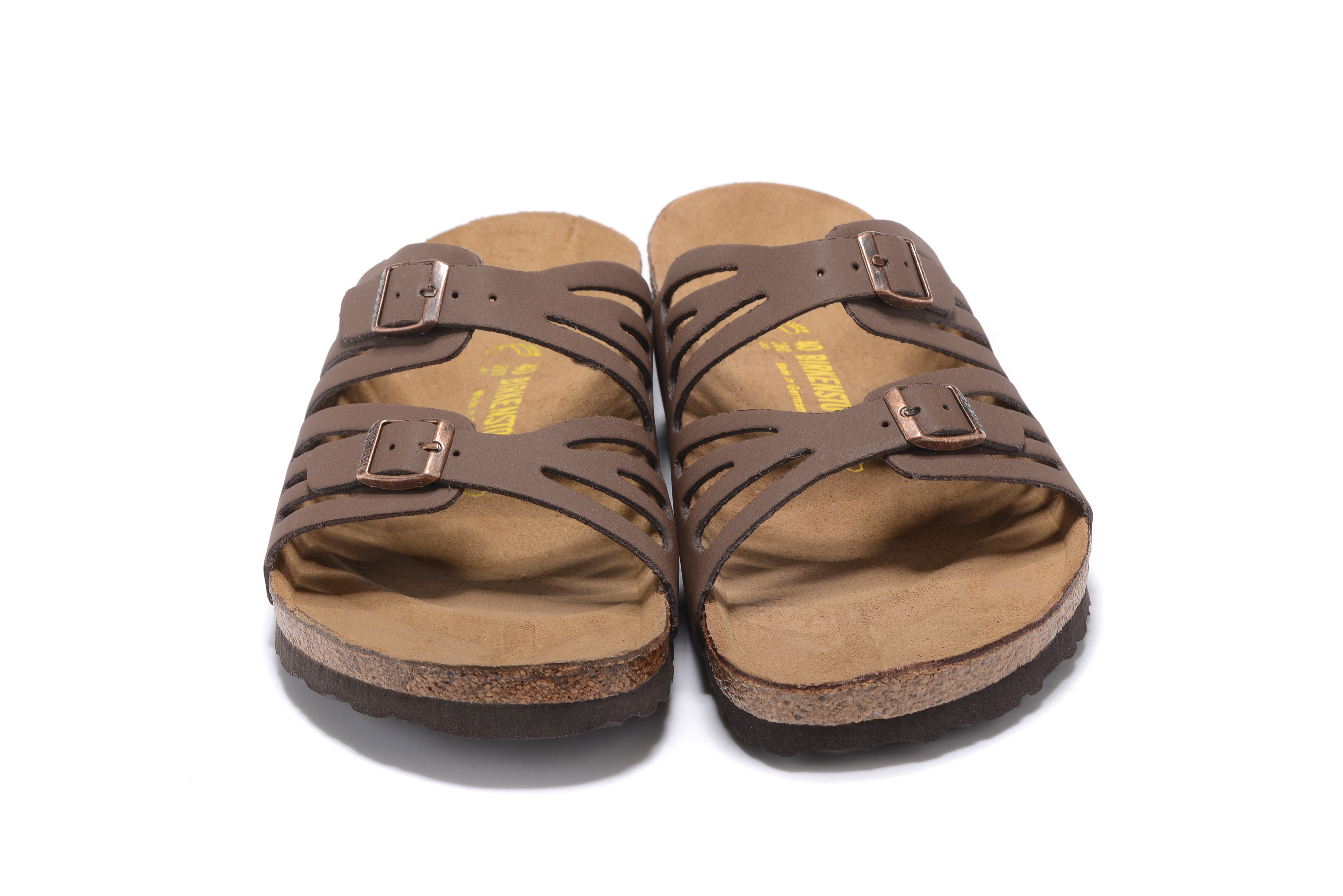 Birkenstock Granada Hollow Butterfly Pattern Brown Scrub Double Buckle Leather Sandal
