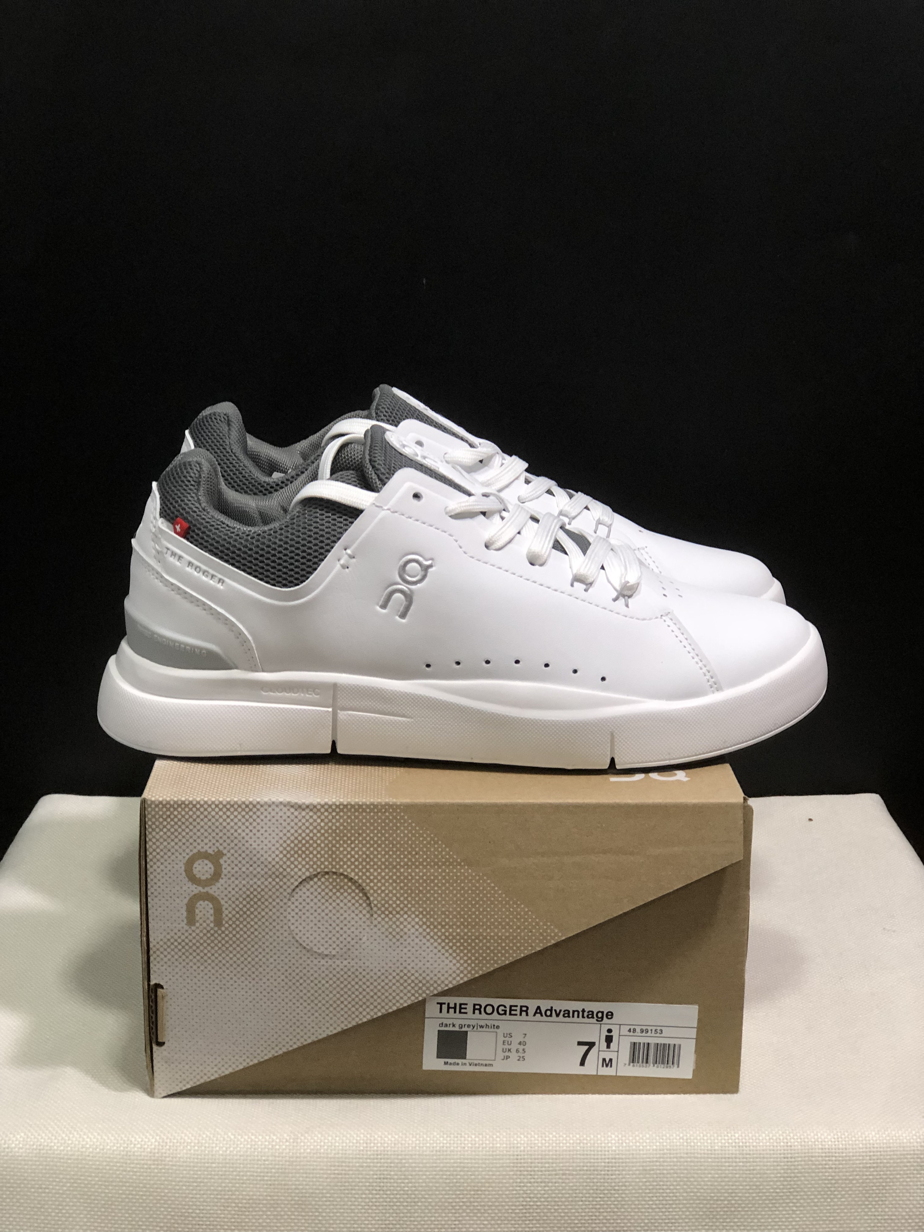 On Running The Roger Spin Board Shoes White/Wolf Grey