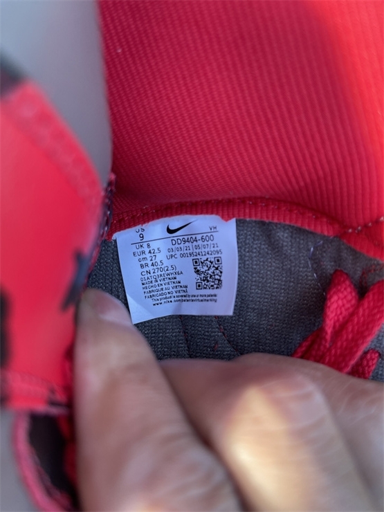 Nike Dunk High 1985 Retro Red Black Acid Wash Sneakers