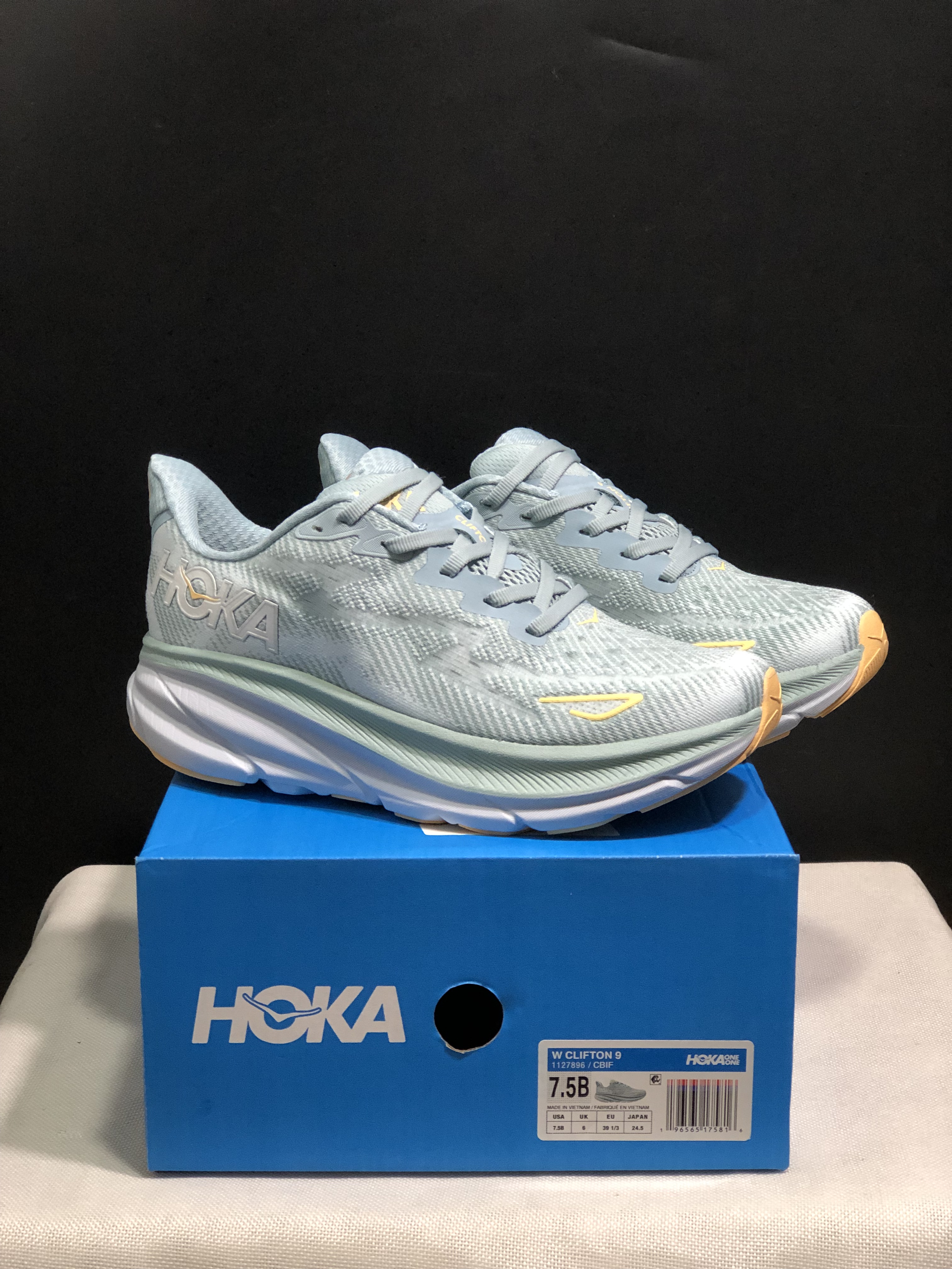 Hoka One One Clifton 9 Running Shoes Athletic Shoes Sneakers Light Blue