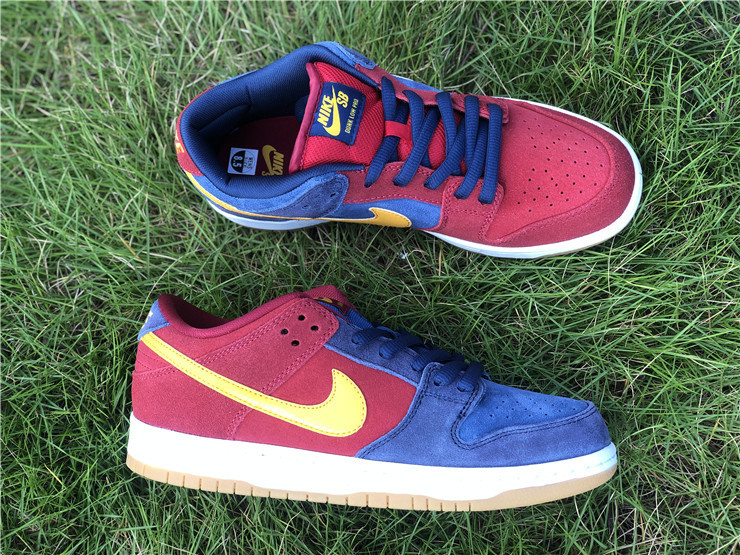 Nike SB Dunk Low Barcelona Catalonia Low Top Blue Red Sneakers