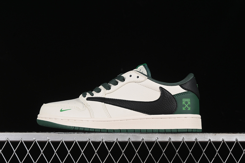 Nike Air Jordan 1 Low OG SP Travis Scott Fragment Design Green Sole White Black Sneakers