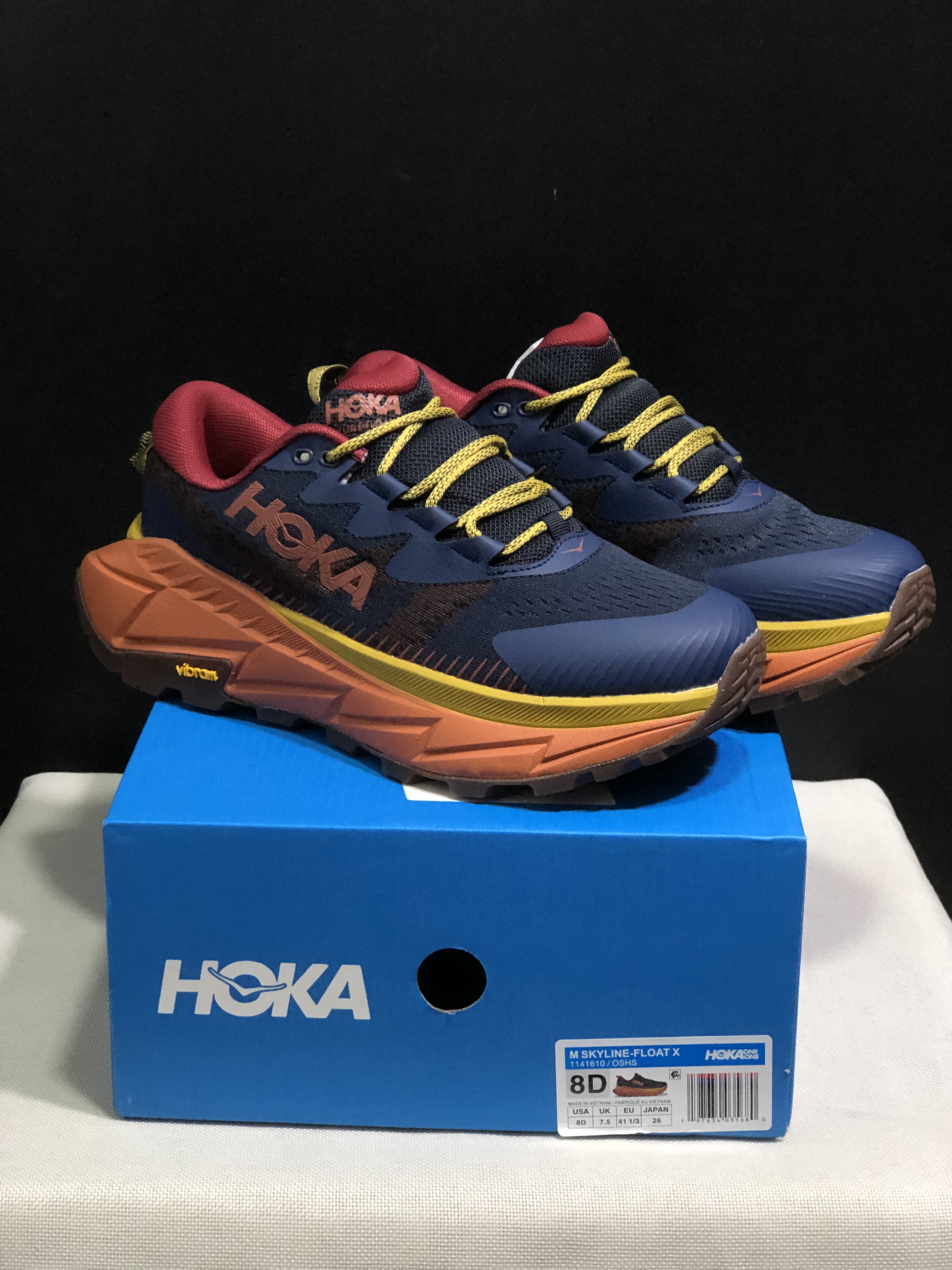 Hoka One One Skyline Float X Outdoor Running Shoes Sneakers Navy