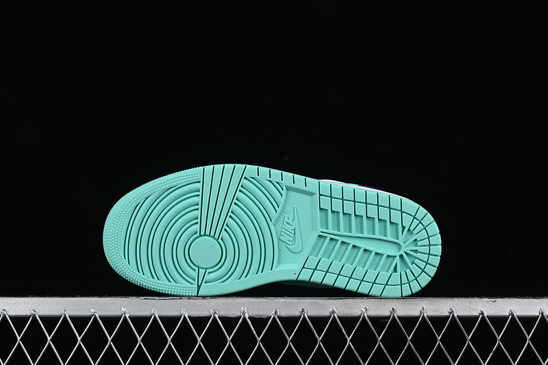 Nike Air Jordan 1 Low SE Hornets Psychic Purple Hyper Jade White Cone Sneakers