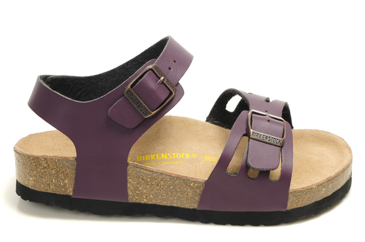Birkenstock Single Button Purple Butterfly Matte Leather Sandals