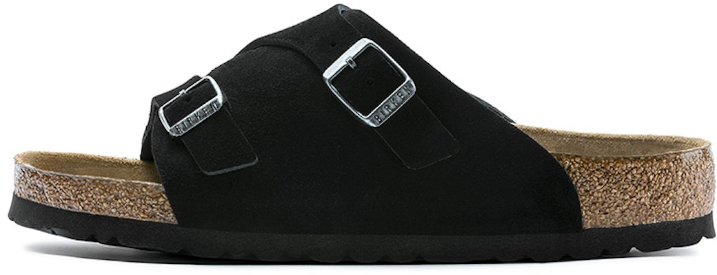 Birkenstock Zrich Soft Footbed Suede Leather 1009529 Narrow Fit Black Sandals