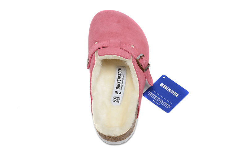 Birkenstock Pink Suede White Shearling Lining Clog Shoes