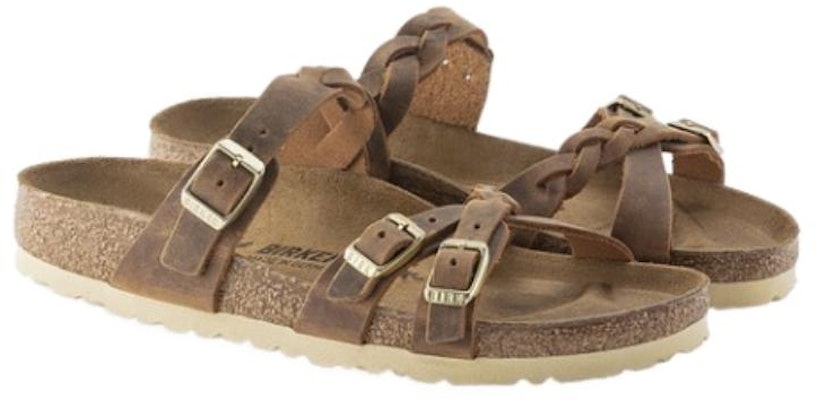 Birkenstock Franca Braided Natural Leather 1024135 Narrow Fit Oiled Beige Sandals