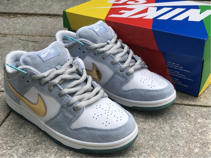Nike SB Dunk Low Sean Cliver Holiday Special Ice Blue/Metallic Silver Sneakers