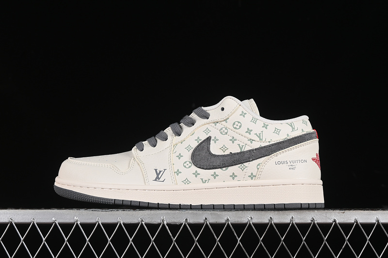 Nike Air Jordan 1 Low Louis Vuitton Grey White Sneakers