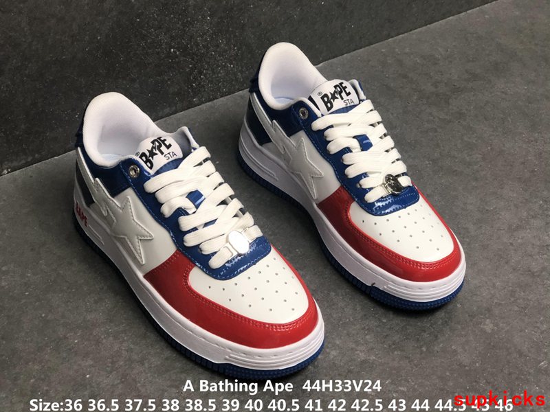 A Bathing Ape Bape Sta Low Red Navy White
