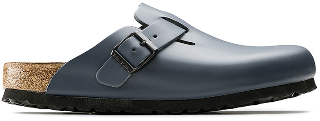 Birkenstock Boston Mules Blue Soft Leather 60151 Fashion Slippers