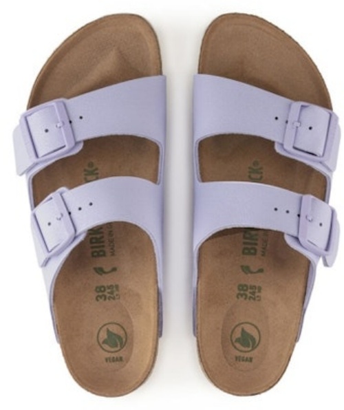 Birkenstock Arizona Vegan Birkibuc Lavender Fog Purple 1022607 Fashion Slippers