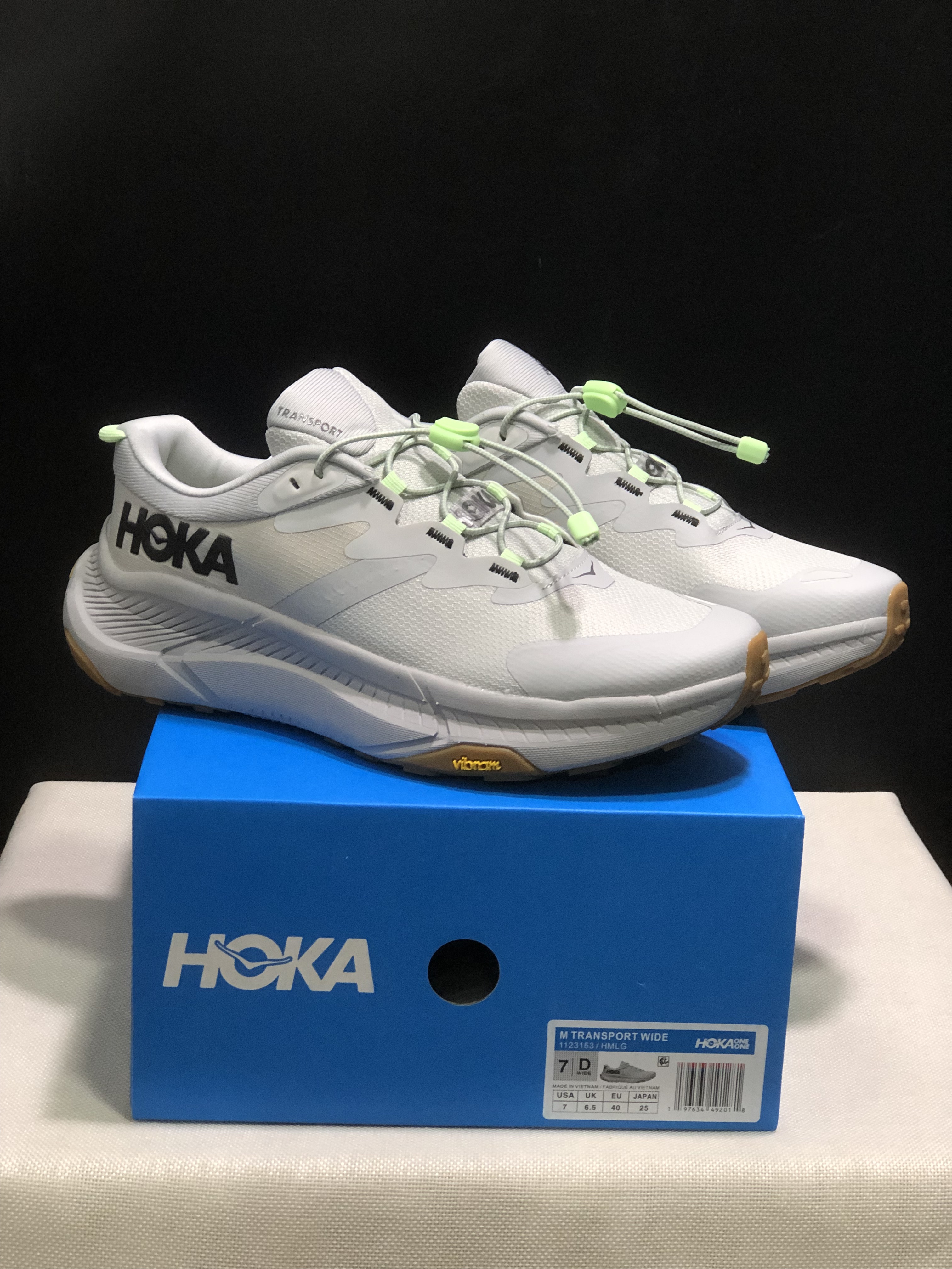 Hoka One One Transport Drawstring Low-top Running Shoes Sneakers Silver