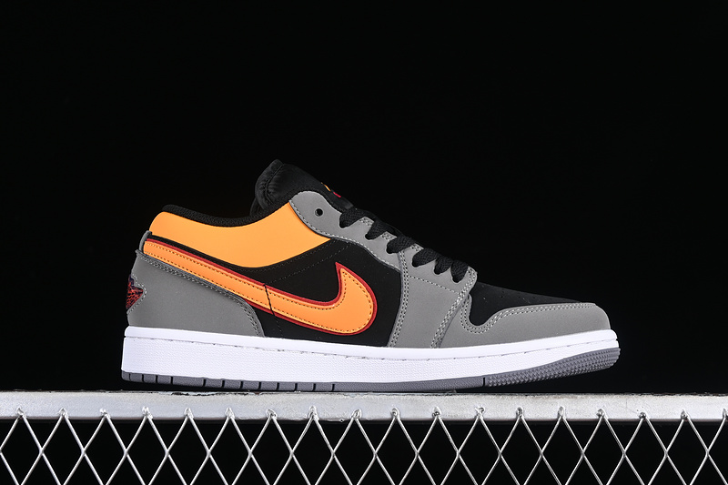 Nike Air Jordan 1 Low SE Light Graphite Black Vivid Orange Sneakers