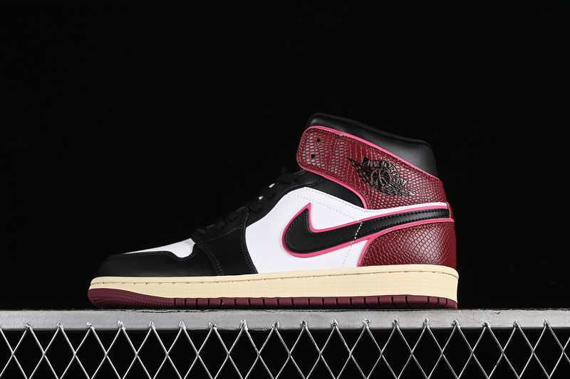Nike Air Jordan 1 Mid Scarlet Bordeaux Black Sneakers