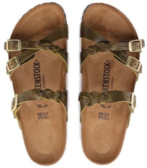 Birkenstock Franca Oiled Olive Green Leather Narrow Fit 1024059 Fashion Slippers