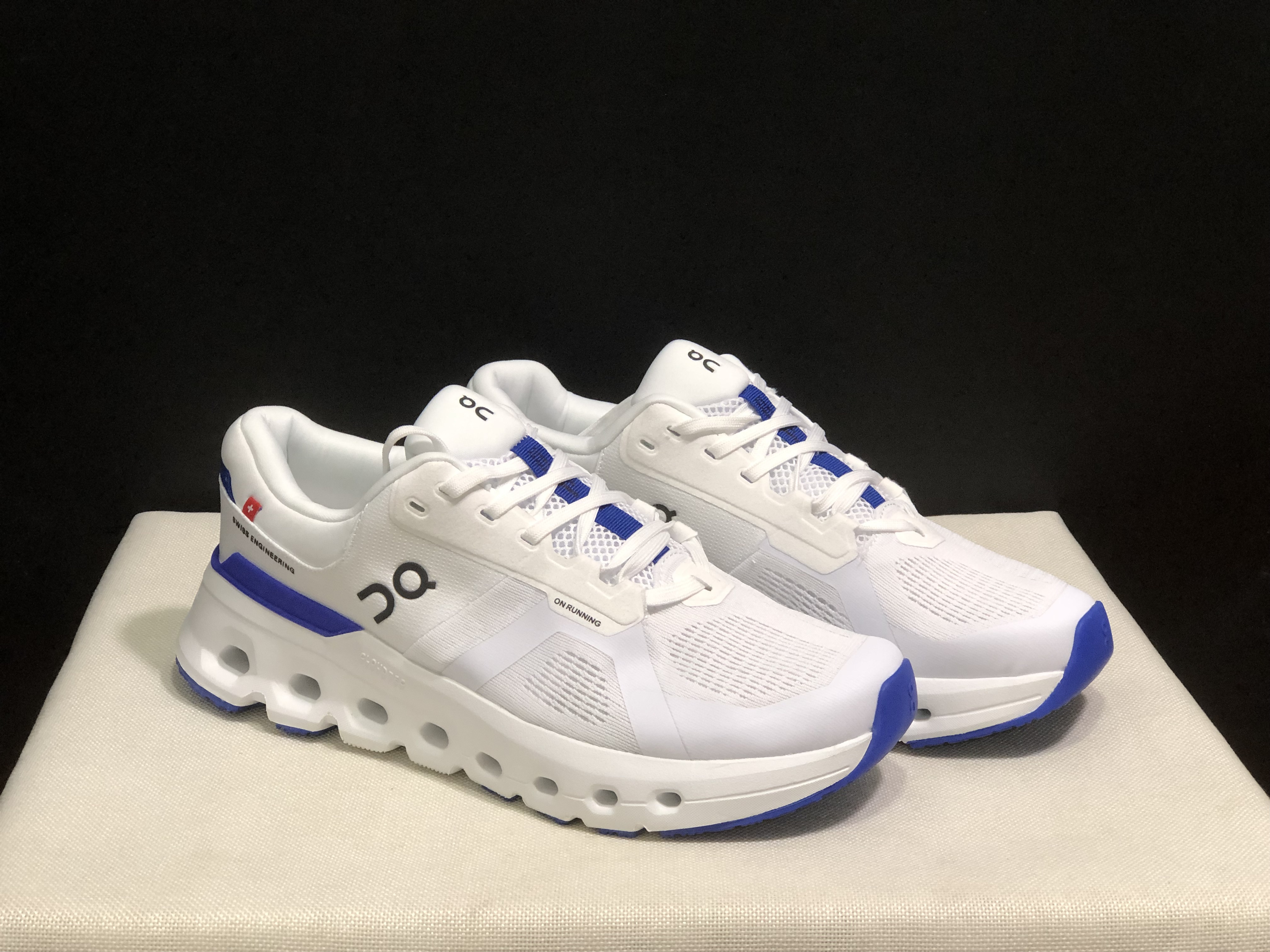 On Running Cloudrunner 2 Mesh Breathable Running Shoes White/Blue